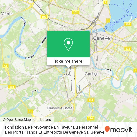 Fondation De Prévoyance En Faveur Du Personnel Des Ports Francs Et Entrepôts De Genève Sa map