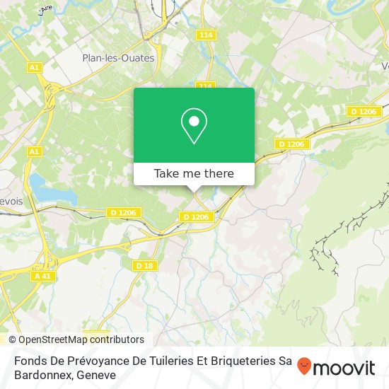Fonds De Prévoyance De Tuileries Et Briqueteries Sa Bardonnex map