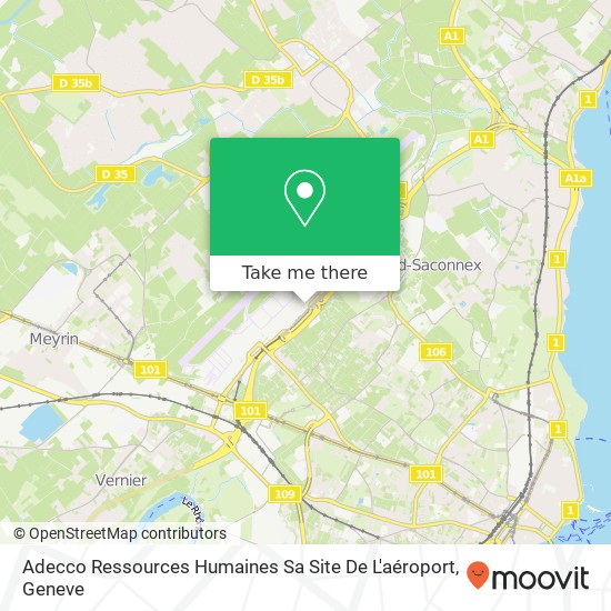 Adecco Ressources Humaines Sa Site De L'aéroport map