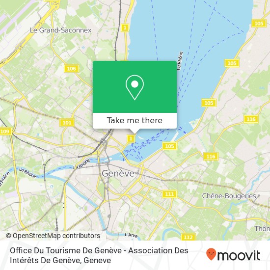 Office Du Tourisme De Genève - Association Des Intérêts De Genève map