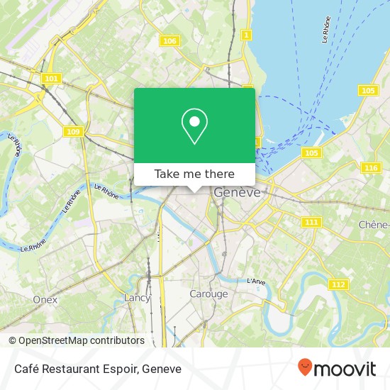 Café Restaurant Espoir map