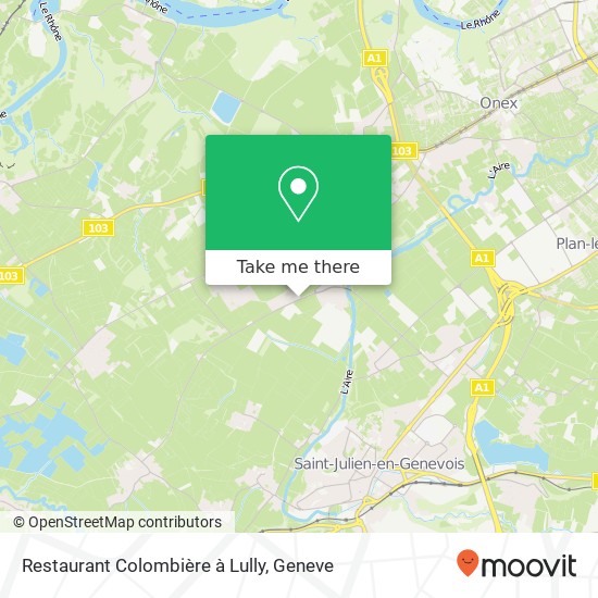 Restaurant Colombière à Lully map
