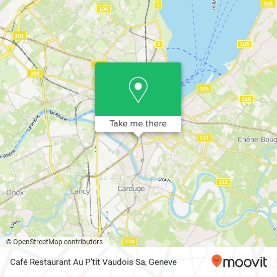 Café Restaurant Au P'tit Vaudois Sa map