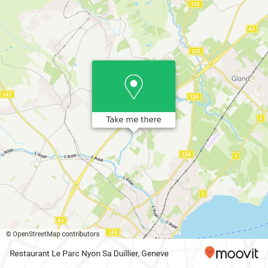Restaurant Le Parc Nyon Sa Duillier map