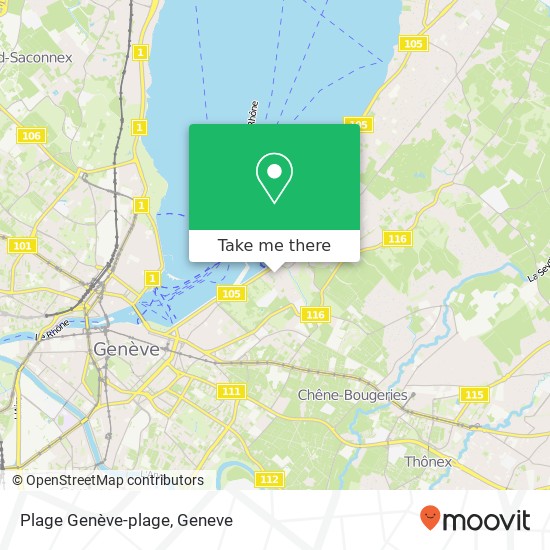 Plage Genève-plage Karte