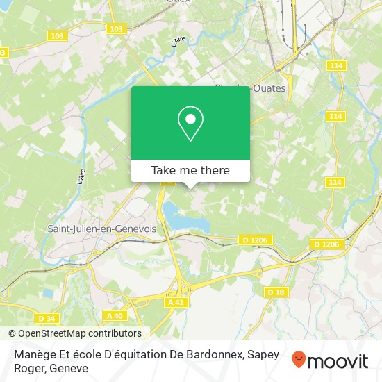 Manège Et école D'équitation De Bardonnex, Sapey Roger map