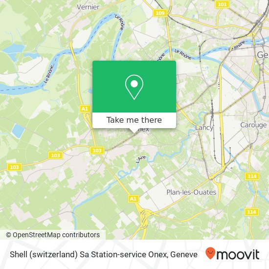 Shell (switzerland) Sa Station-service Onex map