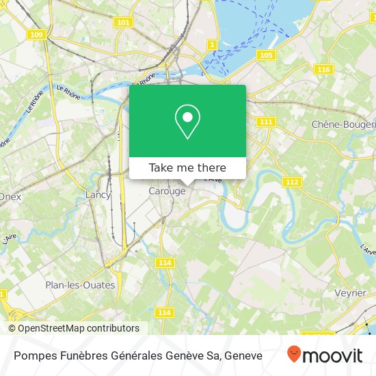 Pompes Funèbres Générales Genève Sa map