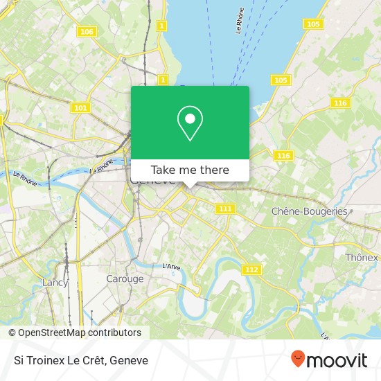 Si Troinex Le Crêt map