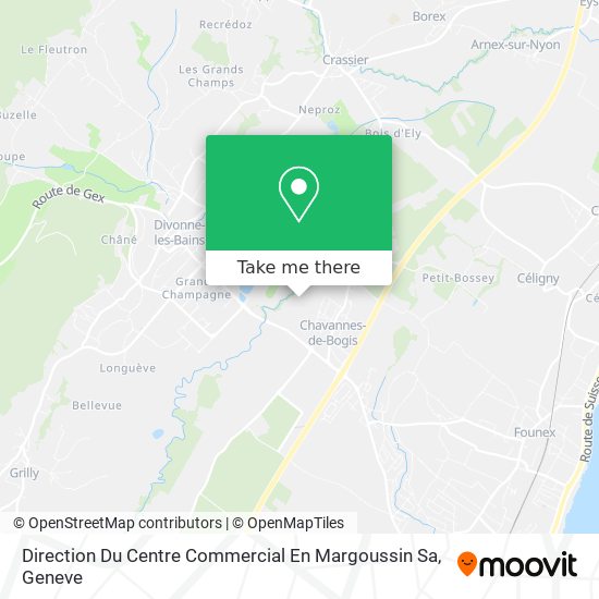 Direction Du Centre Commercial En Margoussin Sa map