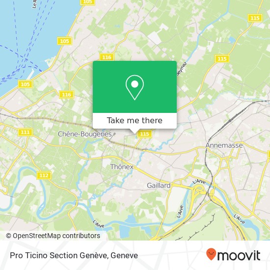 Pro Ticino Section Genève map
