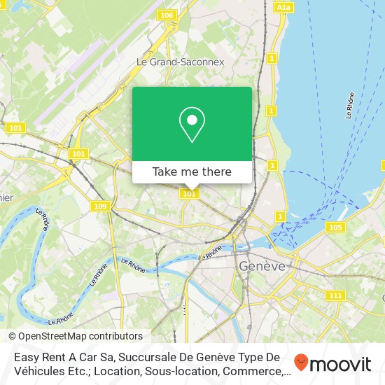 Easy Rent A Car Sa, Succursale De Genève Type De Véhicules Etc.; Location, Sous-location, Commerce map