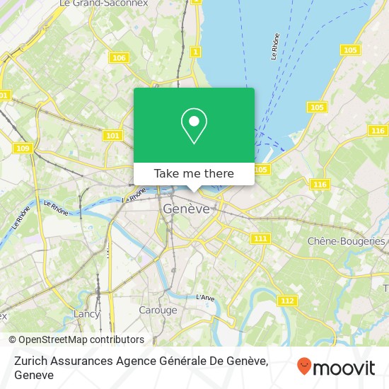 Zurich Assurances Agence Générale De Genève map