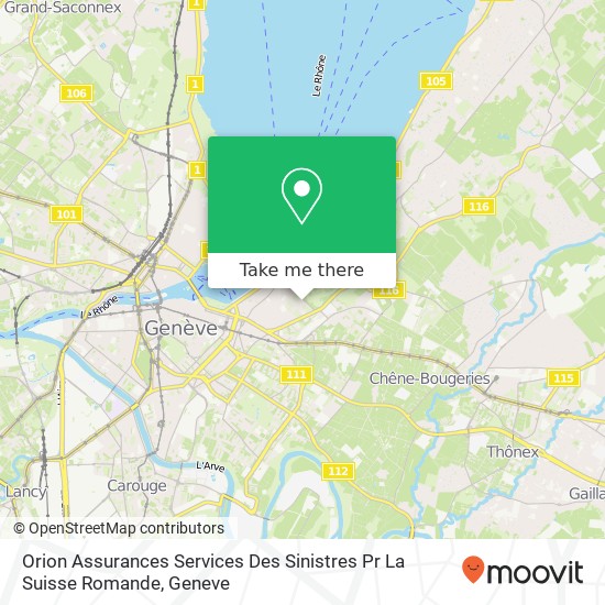 Orion Assurances Services Des Sinistres Pr La Suisse Romande map