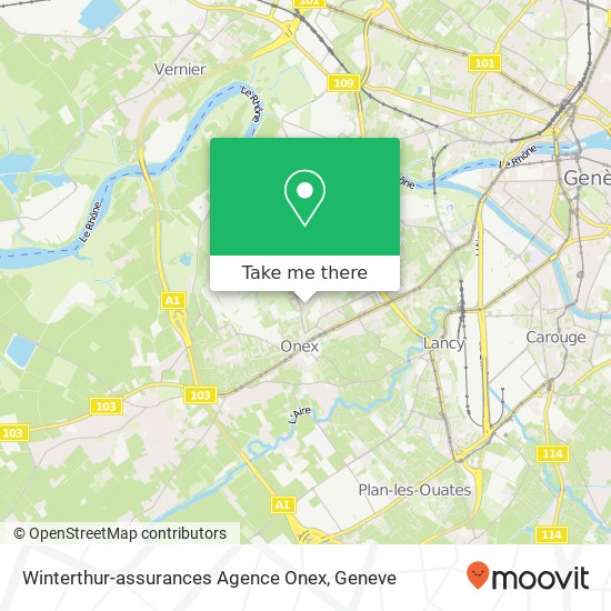 Winterthur-assurances Agence Onex map
