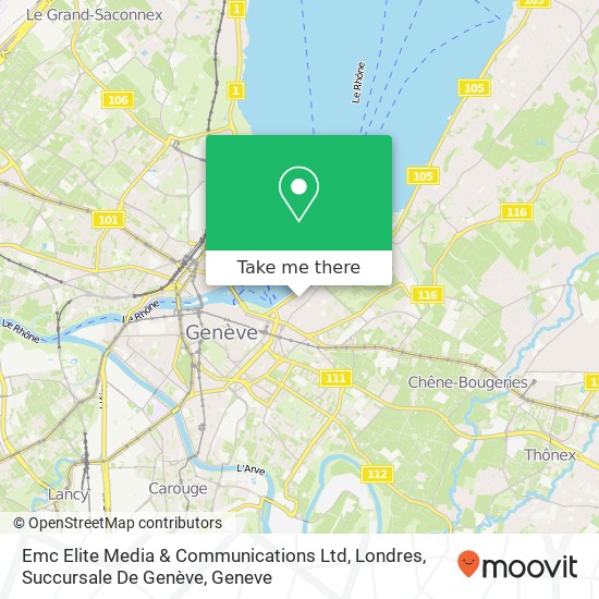 Emc Elite Media & Communications Ltd, Londres, Succursale De Genève map