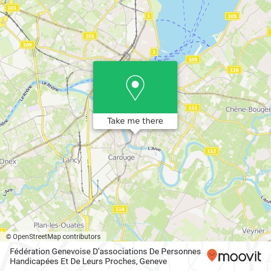 Fédération Genevoise D'associations De Personnes Handicapées Et De Leurs Proches map