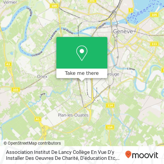 Association Institut De Lancy Collège En Vue D'y Installer Des Oeuvres De Charité, D'éducation Etc map