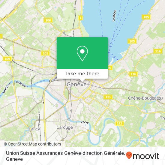 Union Suisse Assurances Genève-direction Générale map