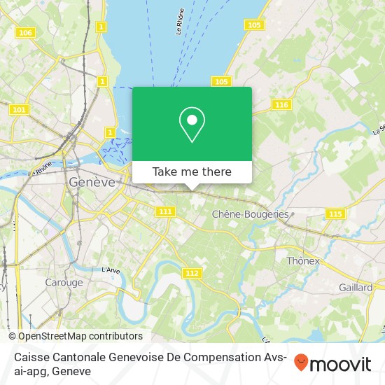 Caisse Cantonale Genevoise De Compensation Avs-ai-apg map