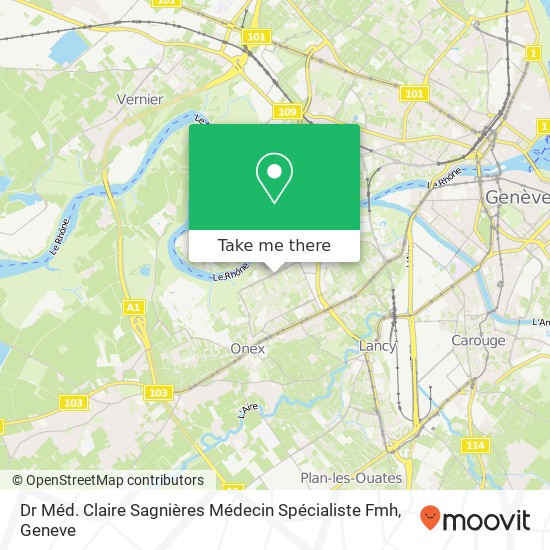 Dr Méd. Claire Sagnières Médecin Spécialiste Fmh map