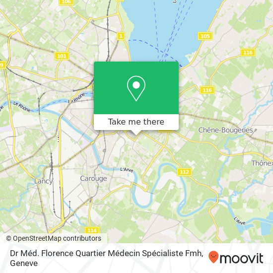 Dr Méd. Florence Quartier Médecin Spécialiste Fmh map