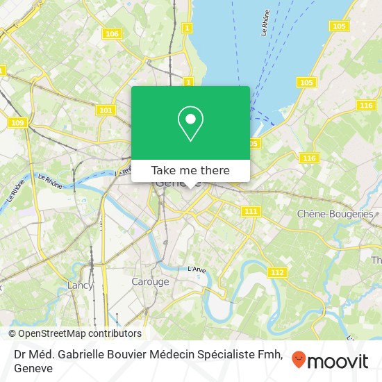 Dr Méd. Gabrielle Bouvier Médecin Spécialiste Fmh map