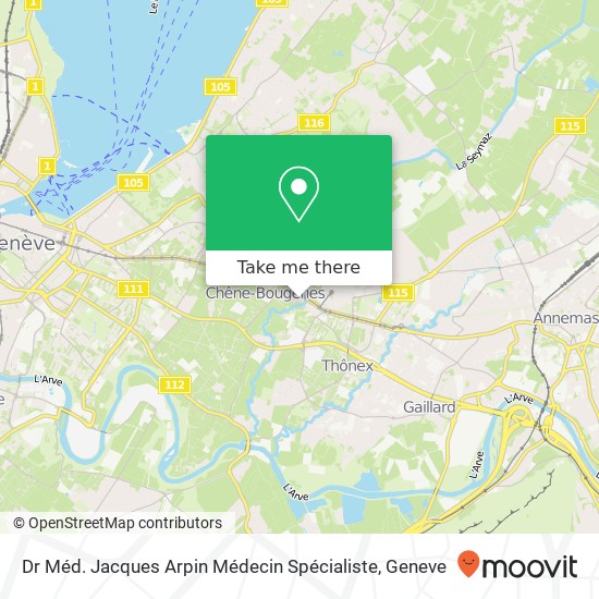 Dr Méd. Jacques Arpin Médecin Spécialiste map