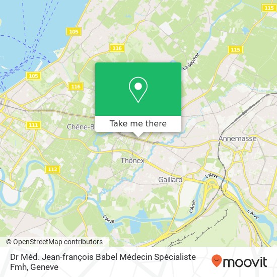 Dr Méd. Jean-françois Babel Médecin Spécialiste Fmh map