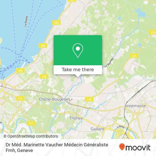 Dr Méd. Marinette Vaucher Médecin Généraliste Fmh map