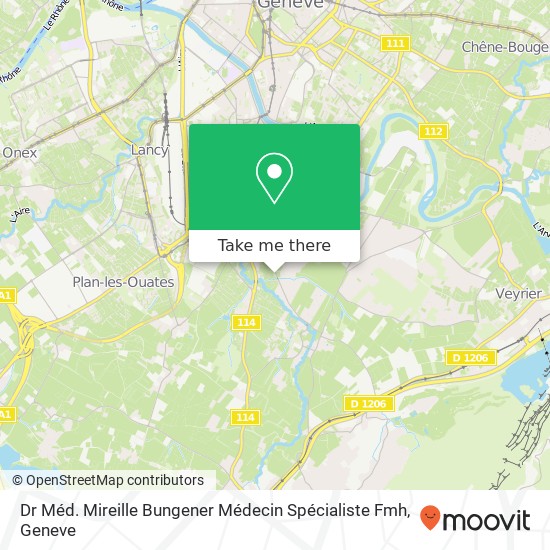Dr Méd. Mireille Bungener Médecin Spécialiste Fmh map