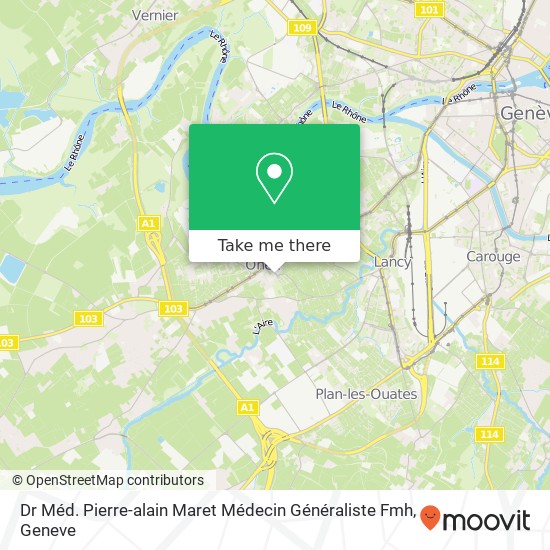 Dr Méd. Pierre-alain Maret Médecin Généraliste Fmh map