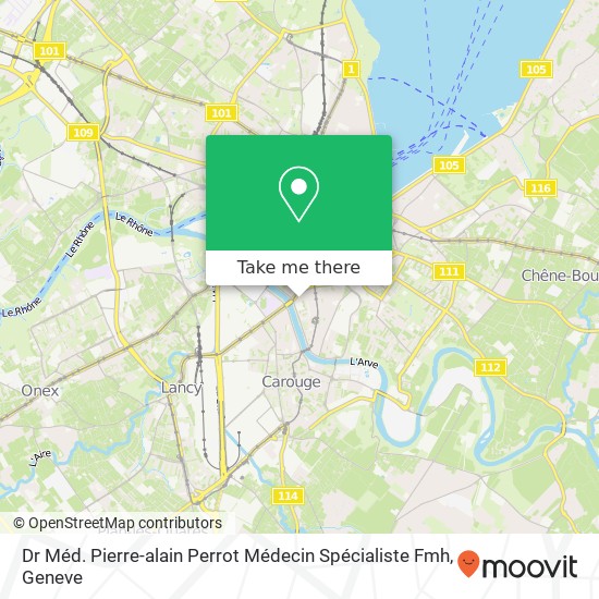 Dr Méd. Pierre-alain Perrot Médecin Spécialiste Fmh map