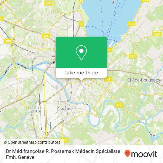 Dr Méd.françoise R. Posternak Médecin Spécialiste Fmh map