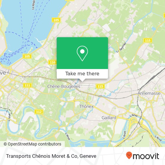 Transports Chênois Moret & Co map