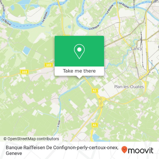 Banque Raiffeisen De Confignon-perly-certoux-onex map