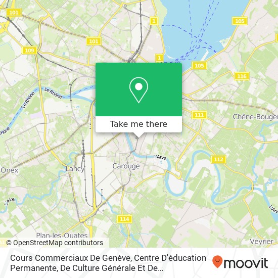 Cours Commerciaux De Genève, Centre D'éducation Permanente, De Culture Générale Et De Perfectionnem map