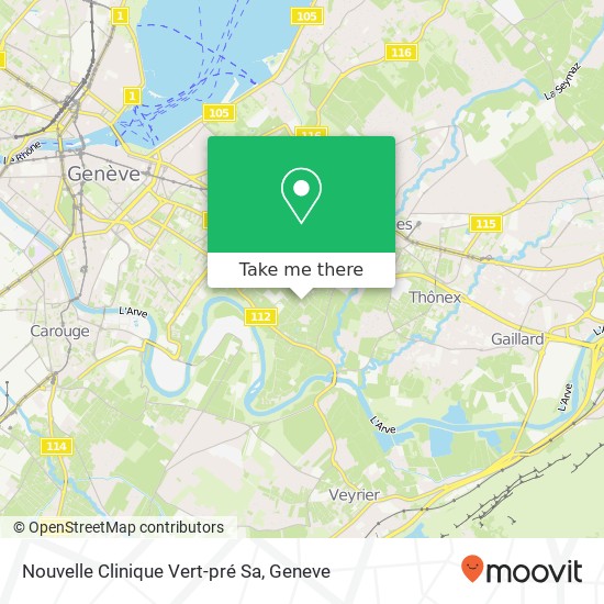 Nouvelle Clinique Vert-pré Sa map