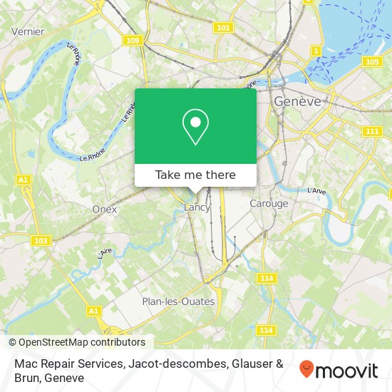 Mac Repair Services, Jacot-descombes, Glauser & Brun map