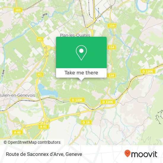 Route de Saconnex d'Arve map