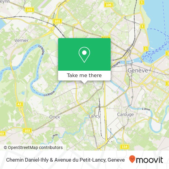 Chemin Daniel-Ihly & Avenue du Petit-Lancy Karte