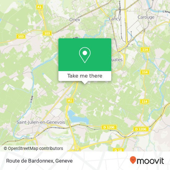 Route de Bardonnex Karte