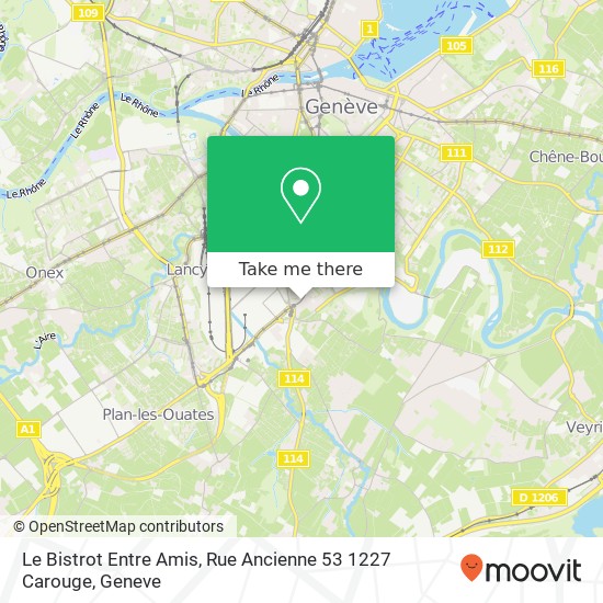 Le Bistrot Entre Amis, Rue Ancienne 53 1227 Carouge map
