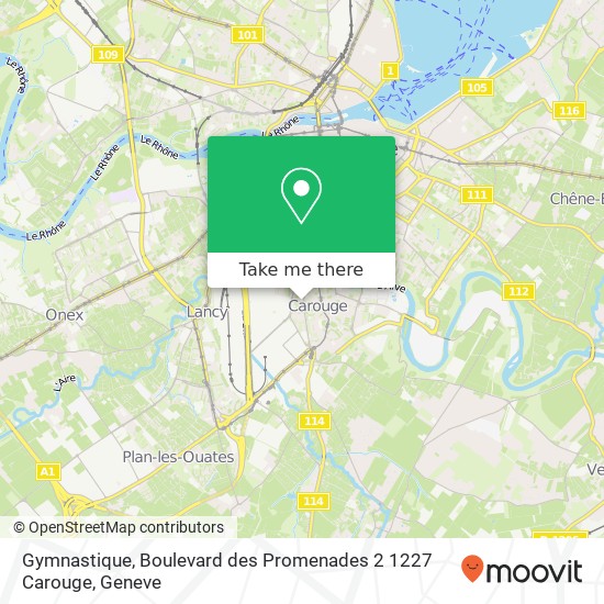 Gymnastique, Boulevard des Promenades 2 1227 Carouge Karte