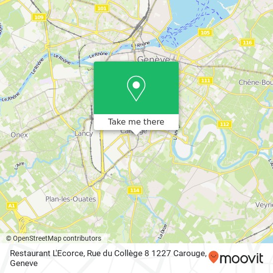 Restaurant L'Ecorce, Rue du Collège 8 1227 Carouge map