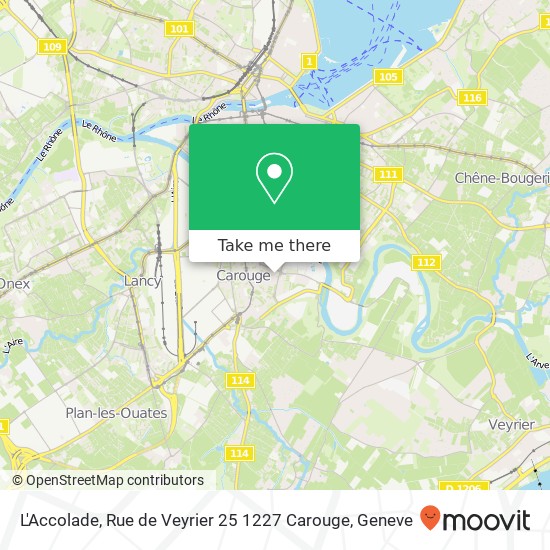 L'Accolade, Rue de Veyrier 25 1227 Carouge map