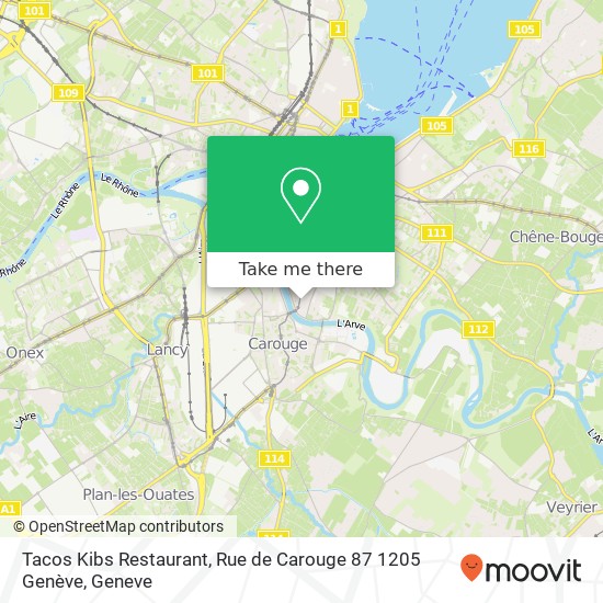 Tacos Kibs Restaurant, Rue de Carouge 87 1205 Genève Karte
