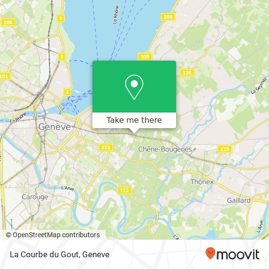 La Courbe du Gout, Route de Chêne 65 1208 Chêne-Bougeries Karte