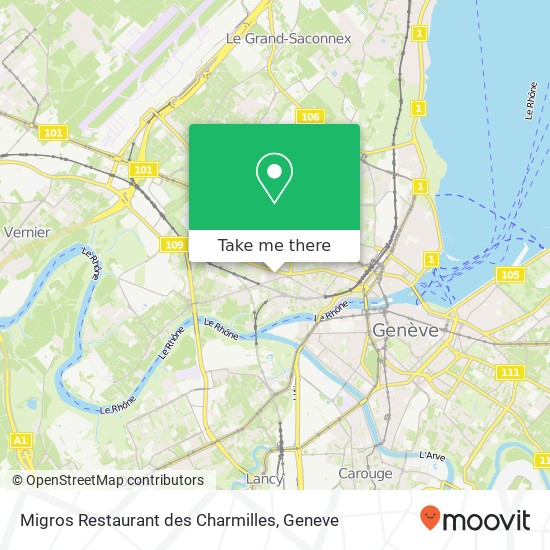 Migros Restaurant des Charmilles, Promenade de l'Europe 1203 Genève Karte