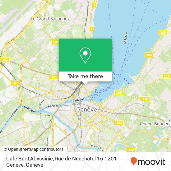 Cafe Bar L'Abyssinie, Rue de Neuchâtel 16 1201 Genève map
